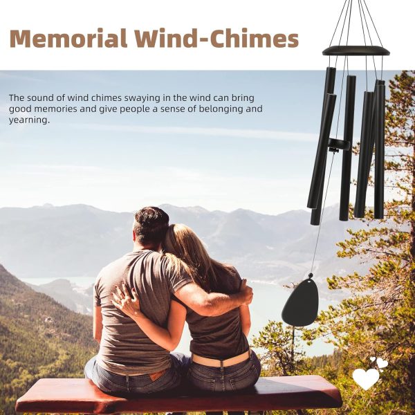 producer to buyer wind-chimes-outdoor-large-decor, deep tone soothing melodic tones windchimes, wind chimes for outside, memorial wind chimes best gift for mom women grandma neighbors（32" black） discounted pricing