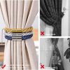 bulk purchase niceec 2 pack strong magnetic curtain tiebacks modern simple style drape tie backs convenient decorative weave rope curtain holdbacks for thin or thick home & office window draperies (beige) factory discount