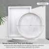 wholesale direct wood decorative coffee table serving tray, farmhouse rectangular tray with wooden bead for ottoman, entertaining, home decor, 15.7”*11.8”*1.57” (whitewashed) bulk purchase at factory prices