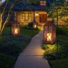 custom wholesale [2 pack] take me 14" solar lantern outdoor garden hanging lantern waterproof led flickering flameless candle mission lights for table,outdoor，mothers day gifts mom wife oem/odm services