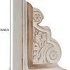 supplier direct 1 pair rustic distressed finish wood bookends, white bookends decorative unique, carved pattern farmhouse book ends for shelves, bookends for heavy books, wooden corbels for home room decor wholesale prices