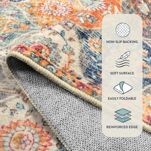 global sourcing lahome moroccan trellis area rug, 2x3 entry rug non-slip washable indoor door mat, small oriental accent throw rug for bedroom kitchen entryway bathroom (cream, 2x3ft) oem/odm services