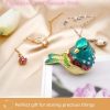 dropship from factory turquoise green bird trinket boxes hinged ,bird decor with crystals enamel jewelry box.necklace ring box earrings storage.collectible bird lover gifts figurines home decor . mass production supply