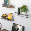 bulk purchase meangood floating shelves wall mounted set of 2, rustic wood wall storage shelves for bedroom,living room,bathroom, kitchen torched wood trade price