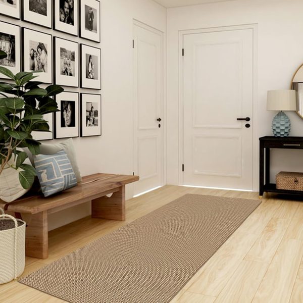 manufacturer direct earthall boho runner rug 2x6 ft washable runners for hallways cotton rubber backed kitchen runner braided indoor floor carpet runners for entryway, hallway, kitchen, bedroom, tan/brown trade price