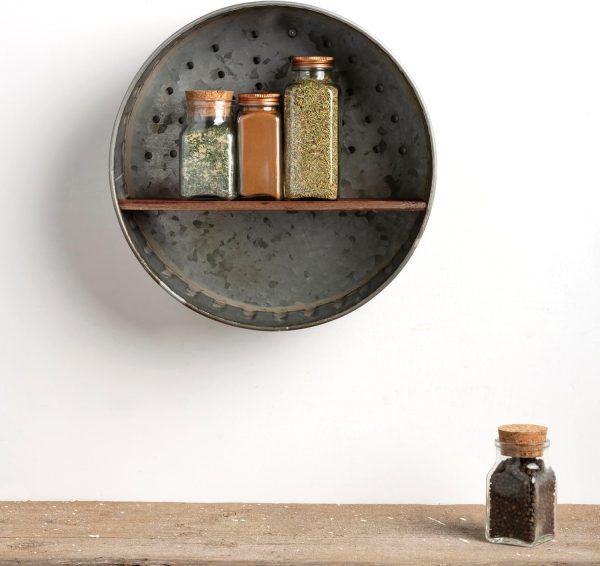 factory direct primitives by kathy 38024 distressed wall shelf, metal and wood volume discount