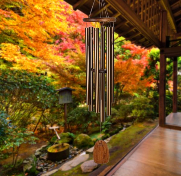 producer to buyer woodstock wind chimes original amazing grace chime, 40" bronze wind chimes for outside, outdoor decor for your patio, porch, and garden discounted pricing