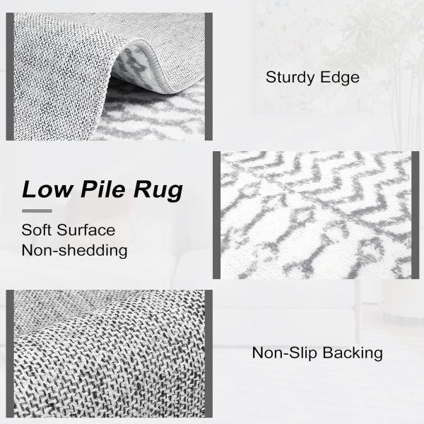 global sourcing moroccan washable rug, 2x3 grey rug non-slip small distressed entryway rug, soft low-pile bedroom rug indoor doormat carpet rugs for entryway kitchen bathroom oem/odm services