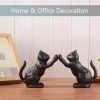 supplier direct book ends for shelves decorative, cast iron heavy duty bookends for heavy book, unique cute cat bookend for home/office decor, antique classic black 2pcs wholesale prices
