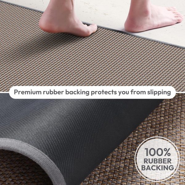 global sourcing kitchen mats for floor,kitchen rug, nonskid, washable,absorbent kitchen runner rug for in front of sink,entryway,rubber backing indoor door mat,farmhouse style standing mat,17.3"x28",grey oem/odm services
