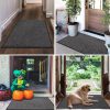 global sourcing mibao dirt trapper door mat for indoor&outdoor, 17" x 29.5", black&gray, washable barrier door mat, heavy duty non-slip entrance rug shoes scraper, super absorbent front door mat carpet oem/odm services