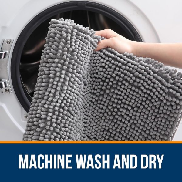 global sourcing olanly toilet rugs u-shaped 24x20, extra soft absorbent chenille contour bathroom rugs for toilet, dry quickly, machine washable, non-slip toilet bath mat, grey oem/odm services