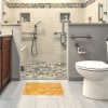manufacturer direct natural bamboo bath mat, wooden door mat kitchen floor bath rug, bathroom shower and tub mats, wooden bath mat for shower, bath, spa or sauna (16 x 24 inch) trade price