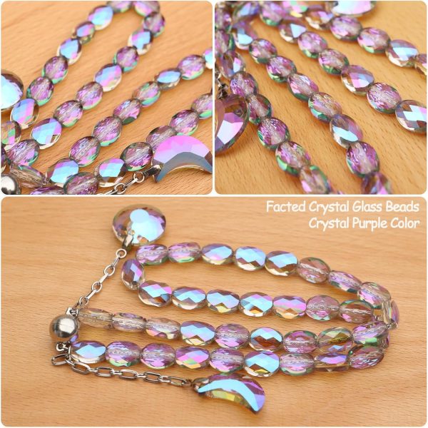 bulk purchase magnetic curtain tiebacks, 2 pack crystal beaded sun & moon pendants sheers/draperies holdbacks for window home office decor (purple) factory discount