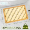 manufacturer direct serenelife heavy duty natural or shower floor foot platform rug with elevated design for water evaporation and non slip rubber feet for indoor outdoor use bamboo wood bathroom bath mat trade price
