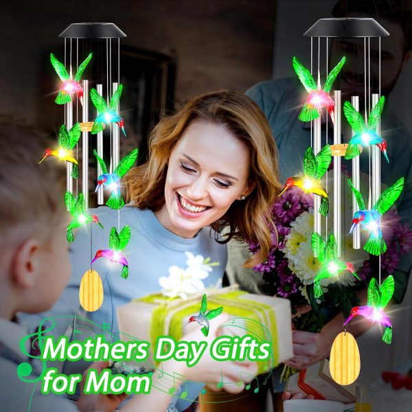producer to buyer womens gifts for christmas birthday gifts for women mom grandma gifts hummingbird wind chimes solar lights for outside outdoor yard home house patio garden gardening decor gifts for mom sister discounted pricing