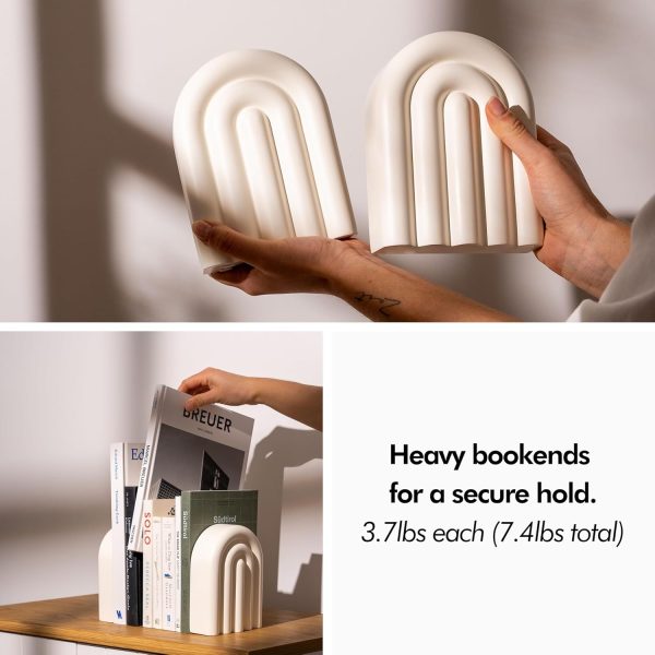 supplier direct kivy concrete book ends for shelves - heavy book ends - decorative bookends for heavy books - decorative book ends - book stopper - book holders for shelves - boho bookends - white bookends set of 2 wholesale prices