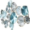 factory direct deco 79 metal plate home wall decor 3d overlapping discs wall sculpture, wall art 50" x 3" x 25", multi colored volume discount