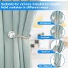 bulk purchase curtain holdbacks, 4 pcs curtain tiebacks hooks for drapes with clear crystal ball, wall mounted window curtain holder for home decor, silver factory discount