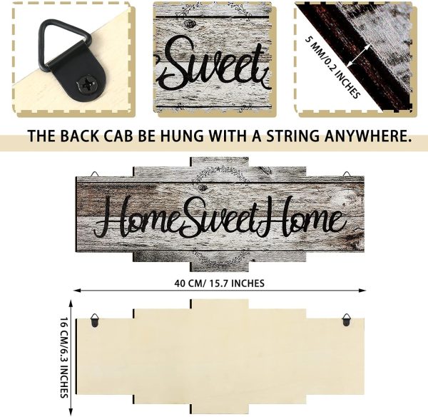 bulk purchase jetec home sweet home sign, rustic wood , large farmhouse home plaque wall hanging wooden sign for bedroom, living room, wall, wedding decor (gray) trade price