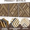 bulk purchase tatuo 3 pcs geometric wood wall art, modern slatted wood design wall decor, hanging abstract panels wall decor with 3d hollow craft art for home office kitchen living room bathroom (simple geometry) trade price