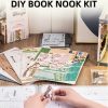 supplier direct rolife led book nook kit-decorative bookend stand-3d wooden puzzle for adults-bookshelf insert booknook-room decor for teen girls boys women men wholesale prices