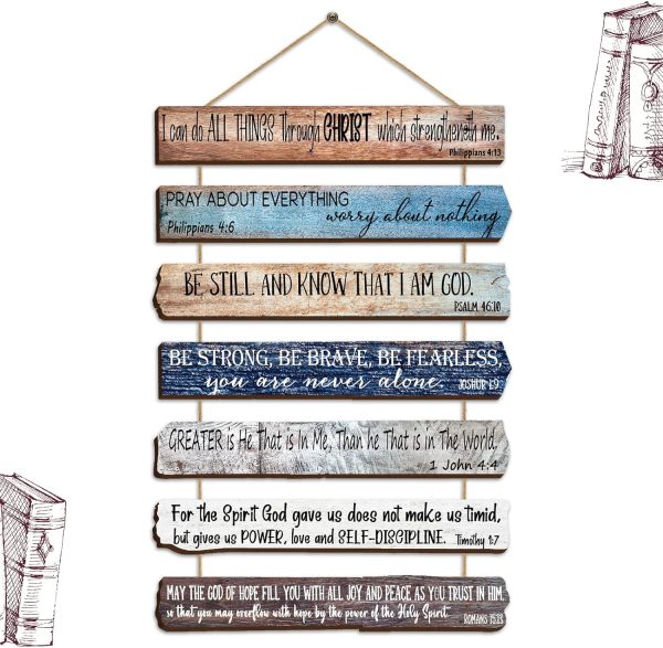 bulk purchase yookeer christian wall art office inspirational wooden bible verses wall decor bedroom scripture wall art meditation inspirational hanging wood sign for kitchen living room women room(brown) trade price