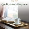 wholesale direct decorative gold trays by objet d’art, beaufort rectangular bar tray for living room, ottoman and coffee table, set of 2 trays for candles, liquor, and centerpieces bulk purchase at factory prices