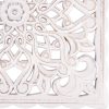 bulk purchase wall décor art, carved wooden wall panel hanging decor, decorative carved floral-patterned distressed white mdf wall panel for iving room bedroom, 12" x 12" trade price