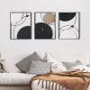 factory direct oakrain 3 pack metal wall art - abstract planet & orbit lines minimalist modern wall decor for living room, bedroom, office, entryway (11.8 x 15.7 x 0.47 inches) volume discount