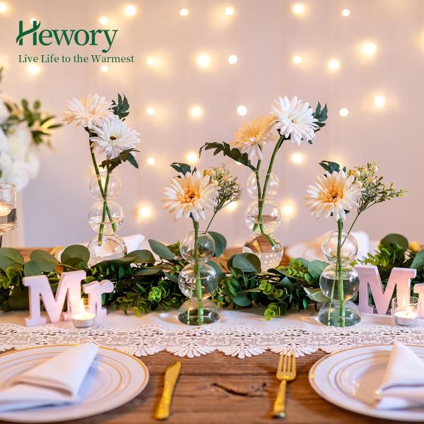 oem/odm services glass bubble vases for flowers, hewory 2pcs clear unique cute single flower vase for centerpieces, funky aesthetic vase skinny bud vase, cool groovy decor for home living room bedroom office tabletop affordable bulk deals