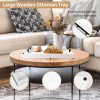 wholesale direct coffee table tray - large ottoman tray for living room - wood serving tray with handles(2 sets) - wooden tray for coffee table, 4 round coasters included, white bulk purchase at factory prices