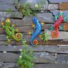 factory direct metal lizards outdoor decor metal gecko wall decoration geico lizard 13.5 * 8.5 inch 3 pack set suitable for hanging in yard or fence volume discount