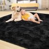 global sourcing tepook super soft fluffy rug for bedroom, modern shaggy rug fuzzy kids rug for living room, plush indoor nursery home decor rug with non-slip bottom, black, 4 x 6 feet oem/odm services