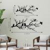 factory direct metal birds wall art, metal vivid birds on branch silhouette wall decor black leaves with bird outdoor metal hanging wall sculpture for home balcony garden(large) volume discount