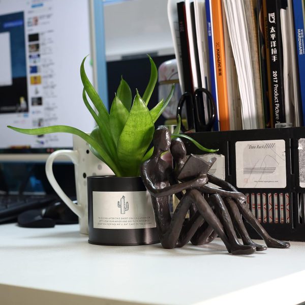 supplier direct ambipolar romantic reading couple bookshelf decor, cast iron bookend, aesthetic room decor, office desk decor, home decorative bookend for heavy books, satin black wholesale prices