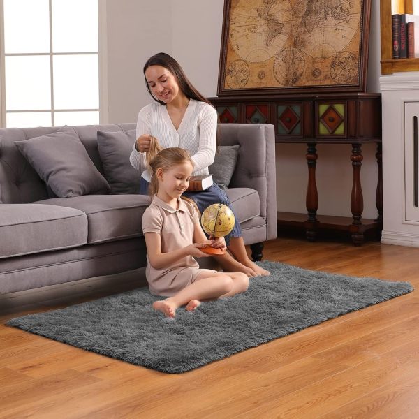 global sourcing ophanie 3x5 rug, bedside preppy dorm area rug, college essentials non slip grey small carpets for bedroom, anti slip fluffy gray living room rugs home decor aesthetic, nursery oem/odm services