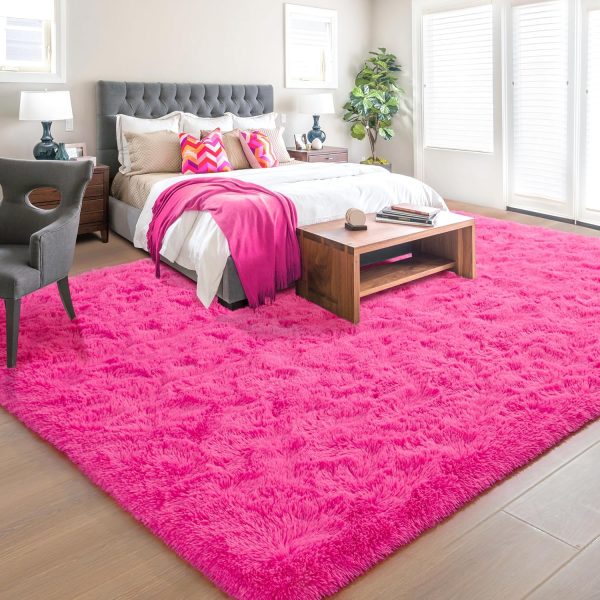 global sourcing foxmas soft fluffy area rugs for bedroom kids room plush shaggy nursery rug furry throw carpets for boys girls, college dorm fuzzy rugs living room home decorate rug, 2ft x 3ft, hot pink oem/odm services