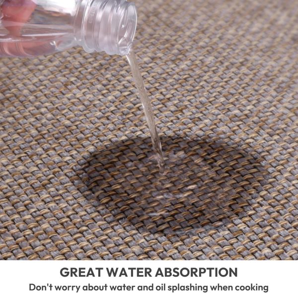 global sourcing kitchen mats for floor,kitchen rug, nonskid, washable,absorbent kitchen runner rug for in front of sink,entryway,rubber backing indoor door mat,farmhouse style standing mat,17.3"x28",grey oem/odm services