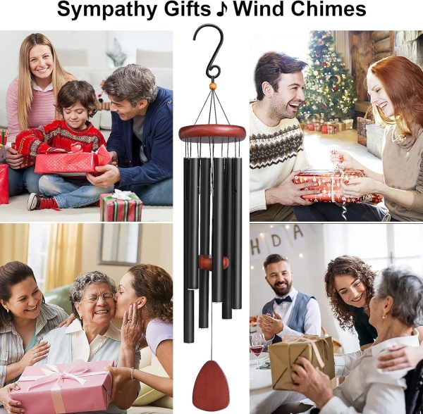 producer to buyer large aluminium wind chimes outside, soothing melodic wind chime, suitable outdoor garden patio decor, gift for mom women neighbors (36 inches black) discounted pricing