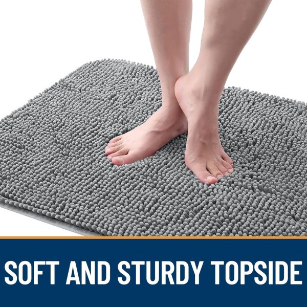 global sourcing olanly dog door mat for muddy paws 30x20, absorbs moisture and dirt, absorbent non-slip washable mat, quick dry chenille, mud mat for dogs, entry indoor door mat for inside floor, grey oem/odm services