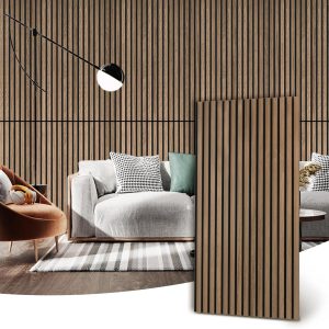 bulk purchase wood slat wall panel | 4 pcs soundproof wall panels 48" x 24.5" wood wall panels 3d sound dampening panels wall decoration - walnut trade price