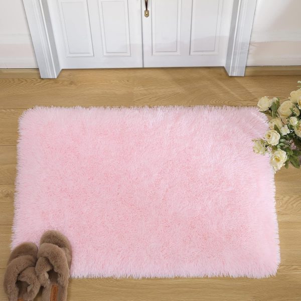 global sourcing merelax soft modern indoor shaggy area rug for bedroom livingroom dorm kids room home decorative, non-slip plush fluffy furry fur rugs comfy nursery accent floor carpet 2x3 feet, pink oem/odm services