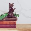 dropship from factory young's inc. cat figurine - cute cat statue - whimsical cat decor for cat lovers - cat collectibles and meditation decor - cat with eye glasses - 4'' l x 3'' w x 5'' h mass production supply