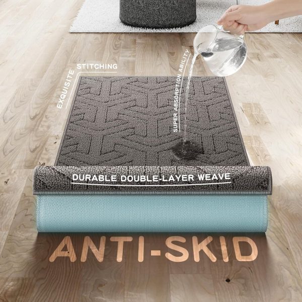 global sourcing villsure door mat, front doormats, non-slip entryway mats resist dirt, washable low pile floor door mats for home, entrance, inside, patio, grey, 19.5"x31" oem/odm services
