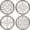 bulk purchase yulejo 4 pcs thicken rustic wall decor farmhouse wall art wooden hollow carved design decor rustic round wall art for living room bedroom hallway decor kitchen wall (retro white,9.8 x 9.8 inch) trade price