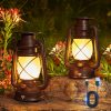 custom wholesale kooper solar lantern outdoor lights, vintage flickering flame solar lanterns lights outdoor waterproof, hanging outdoor solar lanterns lights, rechargeable lantern for camping christmas decor 2 pack oem/odm services