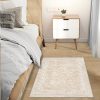 global sourcing moroccan area rug 2x3 - washable distressed entryway rug non-slip small rug, soft low-pile geometric farmhouse indoor door mat floor carpet for entrance bedroom kitchen bathroom (2 x 3, beige) oem/odm services