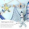 factory direct metal starfish wall decor, sea life coastal decorations 12 inch starfish wall art, nautical home decoration handing ocean beach wall art for garden,fence,home,patio,kitchen,bathroom,(blue) volume discount