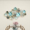 factory direct deco 79 metal plate home wall decor 3d overlapping discs wall sculpture, wall art 50" x 3" x 25", multi colored volume discount